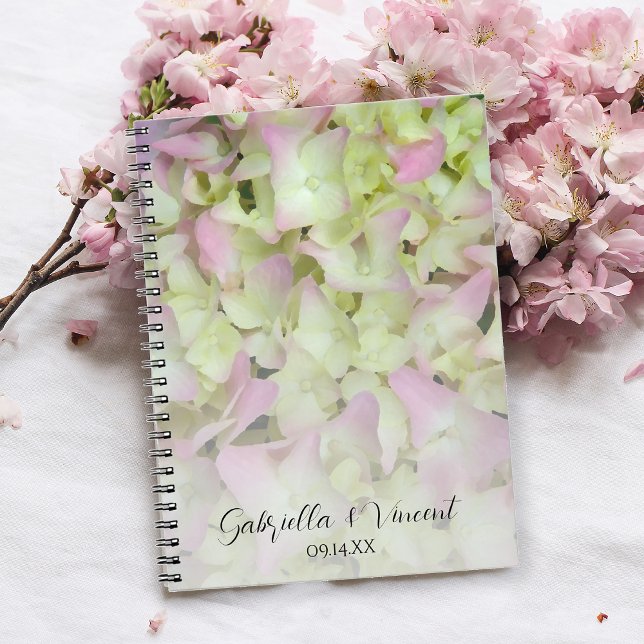 Almost Pink Hydrangea Flowers Wedding Spiral Notebook (Creator Uploaded)