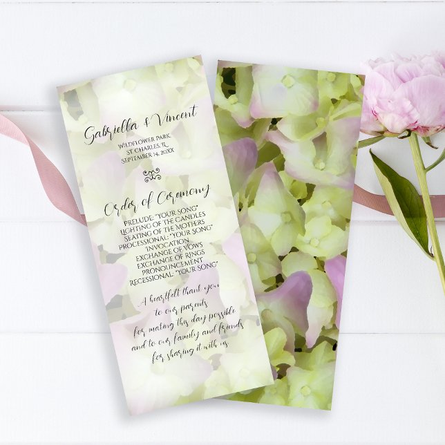 Almost Pink Hydrangea Wedding Program Programme (Creator Uploaded)