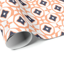 Almost Shippo Orange and Navy Wrapping Paper