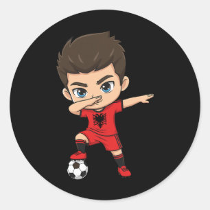 Alnia Dab Kid Goal Cartoon Alnia Flag For Boys Kid Classic Round Sticker
