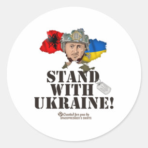 Alnia Stand With Ukraine Selenskyj Flag Of Alnia Classic Round Sticker