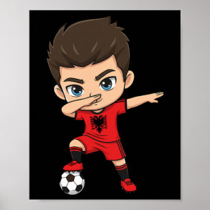 Alnian Dab Kid Goal Cartoon Alnia Flag For Boys Ki Poster