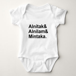 Alnitak Alnilam Mintaka 3 Stars of Orion's Belt Baby Bodysuit