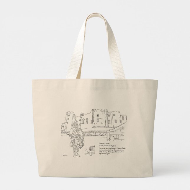 Alnwick Castle, Kilted Gent, Scottie Dog Tote Bag (Back)