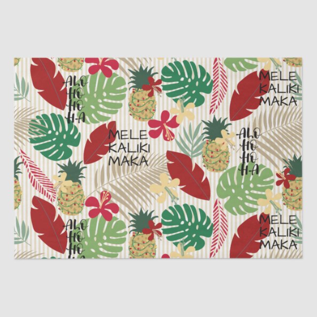 ALO-HO-HO-HA Hawaiian Tropical Holiday  Wrapping P Tissue Paper (Front)