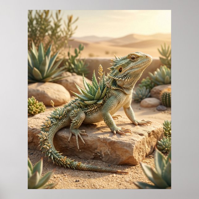 Aloe Lizard Desert Sun Poster (Front)