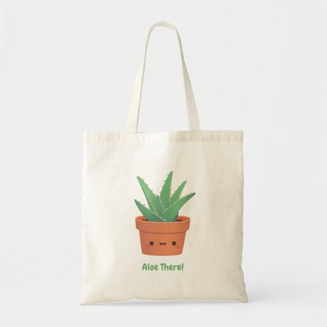Aloe There, Aloe Vera Pun Tote Bag (Front)