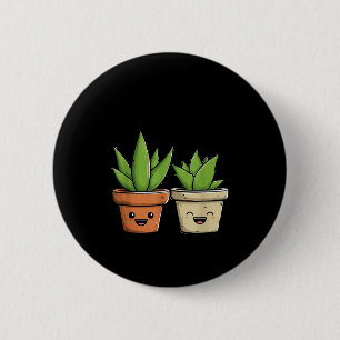 Aloe There Funny Succulent Plant Lover  6 Cm Round Badge