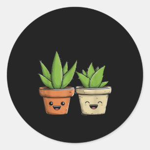 Aloe There Funny Succulent Plant Lover  Classic Round Sticker