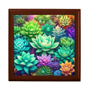 Aloe Vera and Succulents Collage  Gift Box