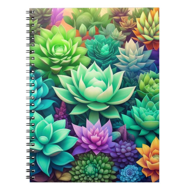 Aloe Vera and Succulents Collage   Notebook (Front)