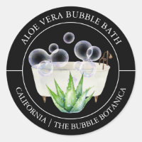 Aloe Vera Bubble Bath label