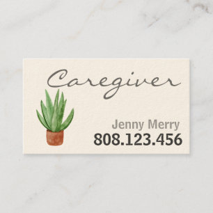 Aloe Vera Healing Touch: Caregiver Business Cards