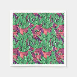 Aloe Vera in Pots Pattern Napkin