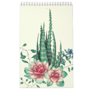 Aloe Vera Over Flowers Calendar