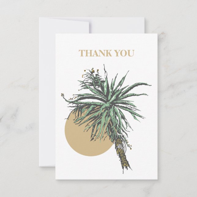 Aloe Vera Plant Flat Thank You Card (Front)