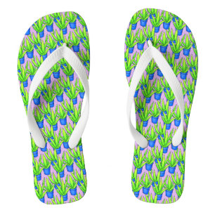 Aloe Vera Plants Pattern Jandals