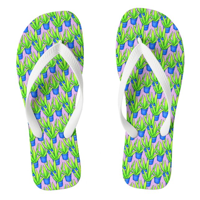 Aloe Vera Plants Pattern   Jandals (Footbed)