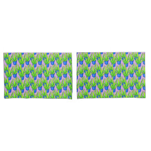 Aloe Vera Plants Pattern Monogrammed Pillowcase