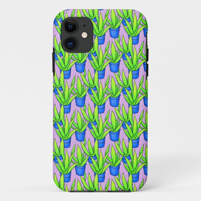Aloe Vera Plants Pattern Textile Case-Mate iPhone Case (Back)