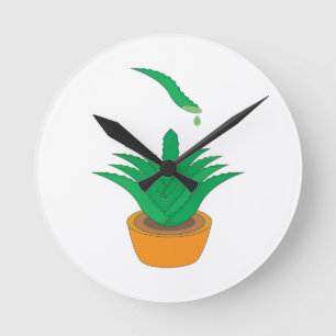 Aloe Vera Round Clock