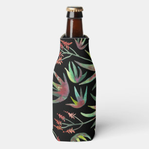 Aloe Vera Succulent Blooms Garden Watercolor Bottle Cooler