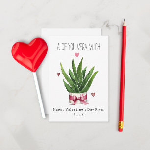 Aloe You Vera Much Pun Classroom Valentine