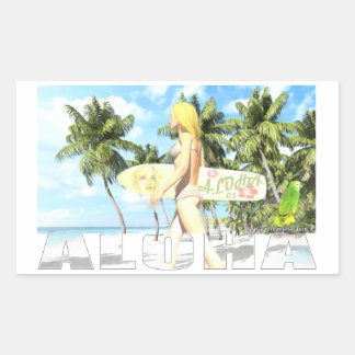 Aloha 01 rectangular sticker