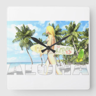 Aloha 01 square wall clock