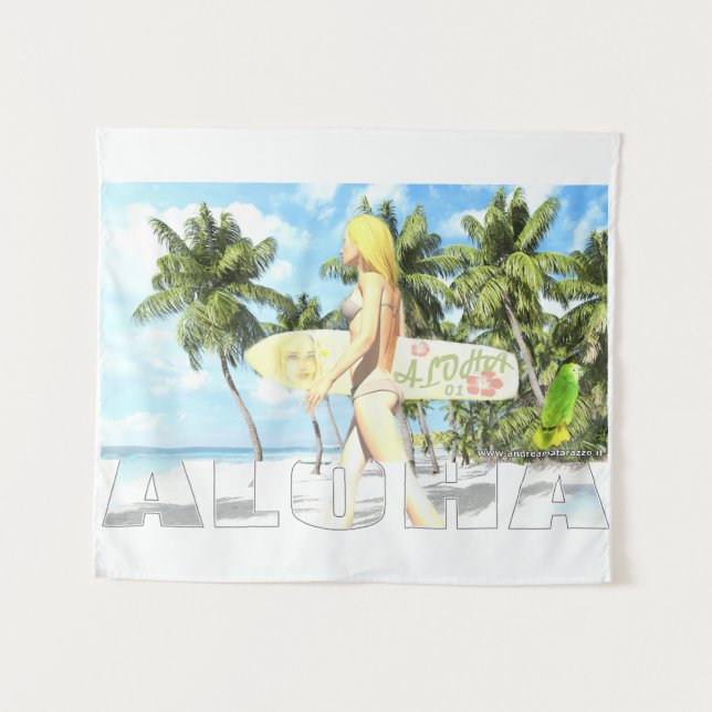 Aloha 01   tapestry (Front (Horizontal))