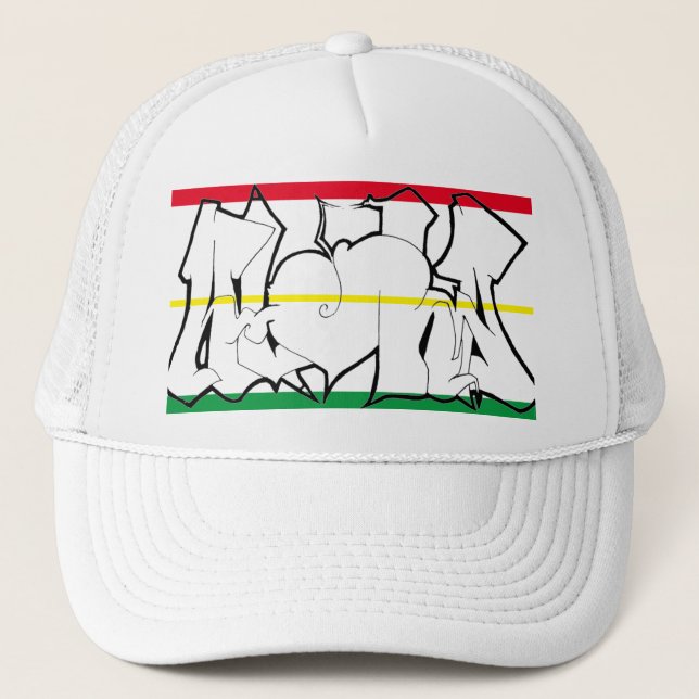 Aloha 24 Rasta Trucker Hat White (Front)