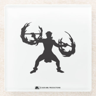 ALOHA 3 Hula Man Fire Dancer Glass Coaster
