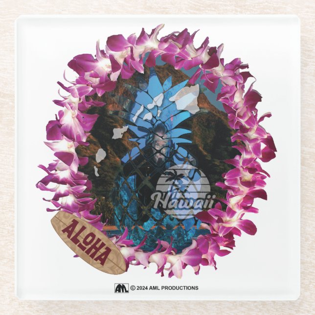 ALOHA 48 GLASS COASTER (Front)