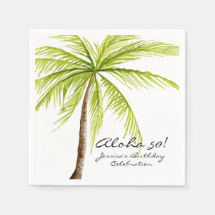 Aloha 50th Birthday Tropical Beach Party Napkin