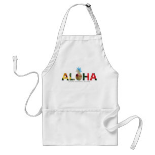 Aloha and pineapple Hibiscus pictures Standard Apron