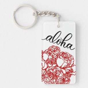Aloha and Roses Keychain