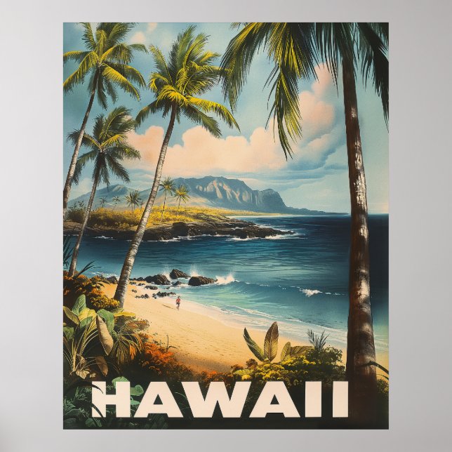 Aloha Awaits: A Vintage Hawaii Poster (Front)