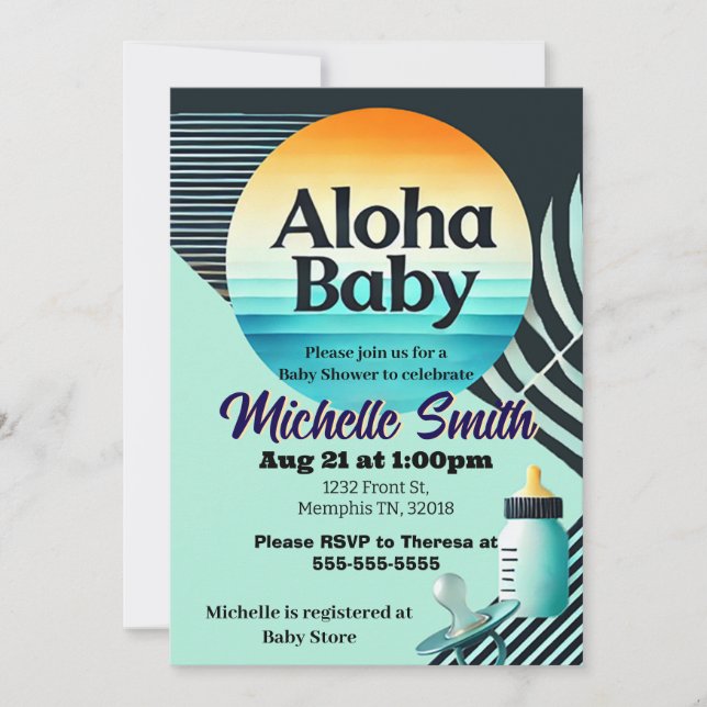 Aloha Baby Invitation (Front)