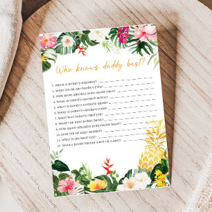 Aloha Baby Pineapple Shower Who Knows Daddy Game