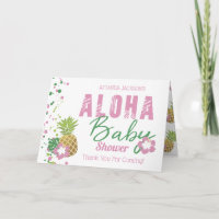 Aloha Baby Pink & Green Tropical Pineapple Photo