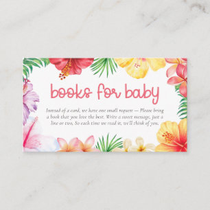Aloha Baby Shower Books for Baby Enclosure Card