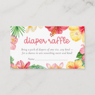 Aloha Baby Shower Diaper Raffle Enclosure Card