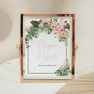 Aloha Baby Shower Diaper Raffle Poster
