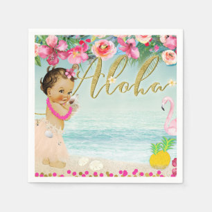 Aloha Baby Shower Hawaiian Beach Retro Party Napkin