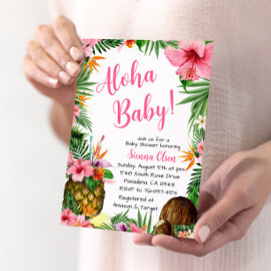Aloha Baby Shower, Hawaiian Luau Invitation