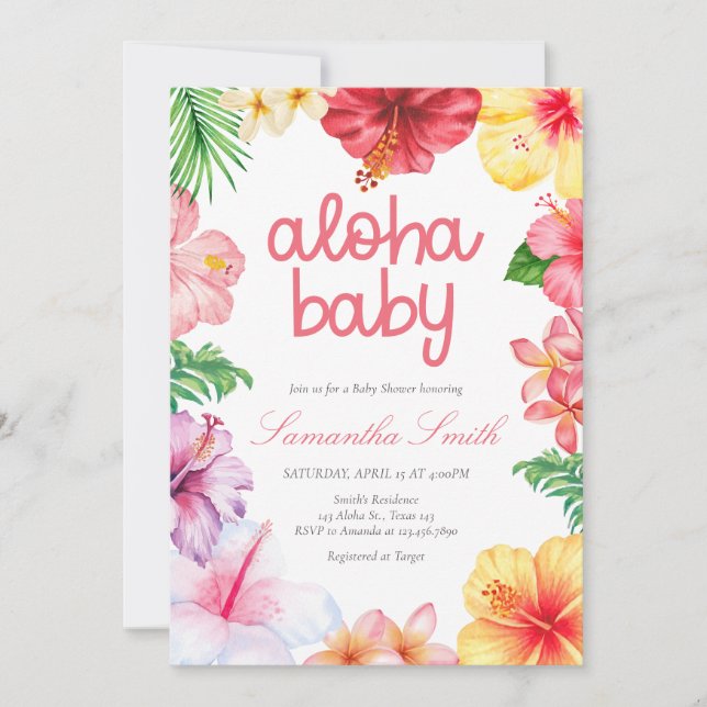 Aloha Baby Shower Invitation (Front)