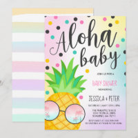Aloha Baby Shower Invitation Pineapple Baby Shower