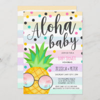 Aloha Baby Shower Invitation Pineapple Baby Shower