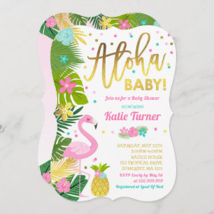 Aloha Baby Shower Invitation Tropical Baby Shower