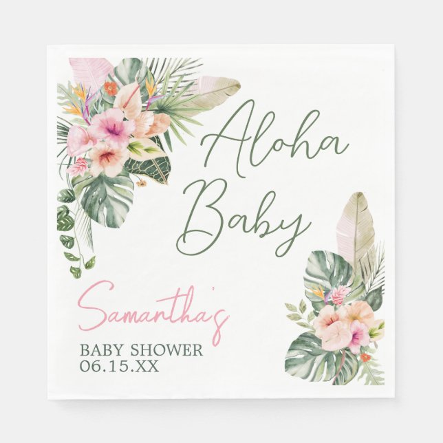 Aloha Baby Shower Napkin (Front)